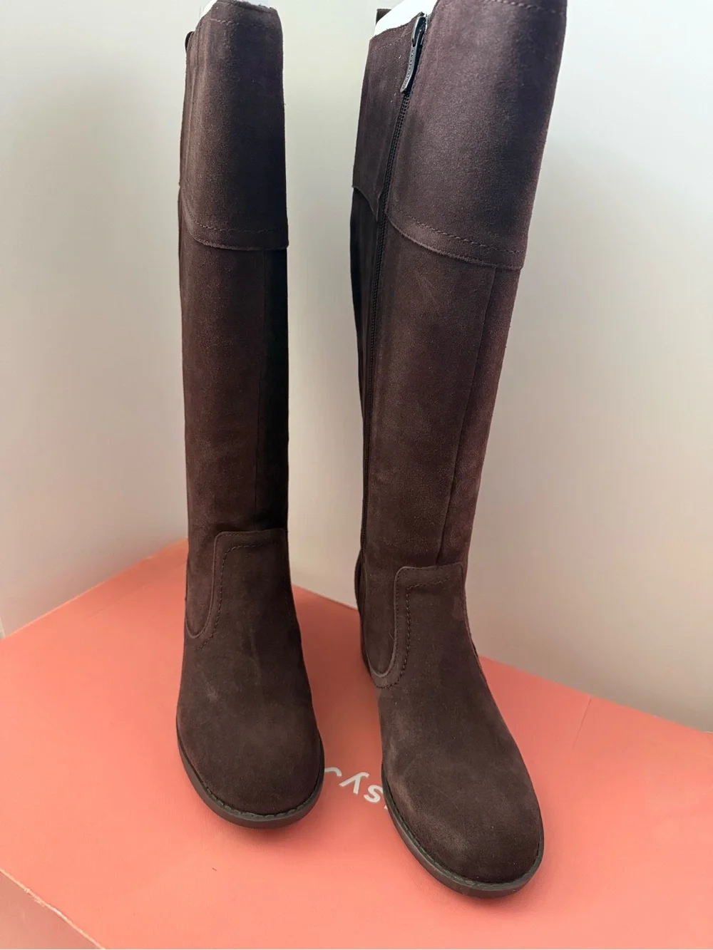 Easy Spirit Grazes Brown Suede Knee High Boots Size 7.5 NIB